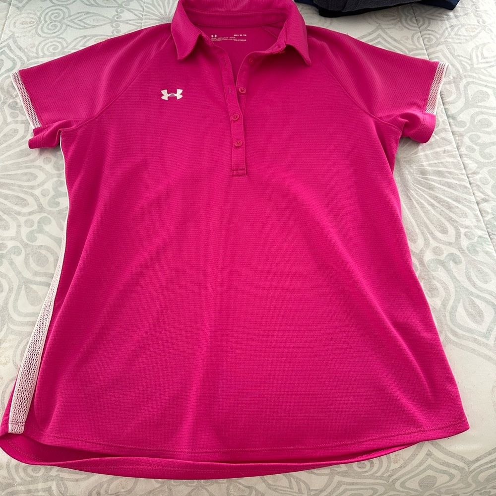 Under Armour Pink Golf Polo